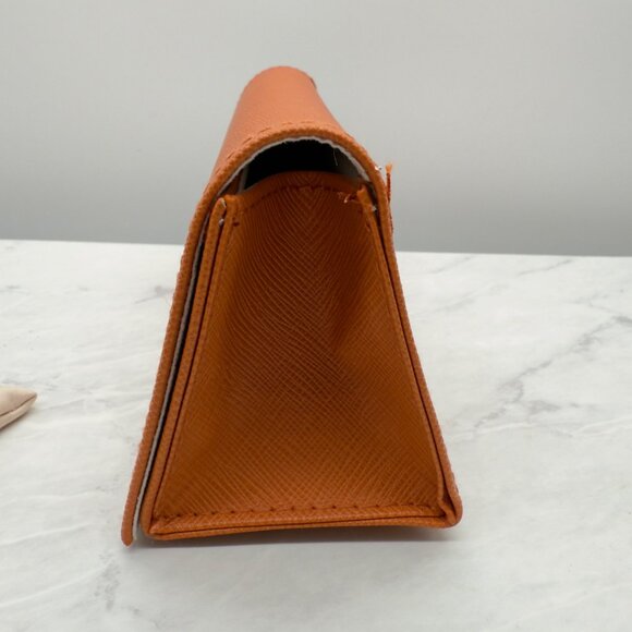 Tori Burch Orange Semi Hard Medium Magnetic Flip Top Sunglasses Case - Picture 3 of 9